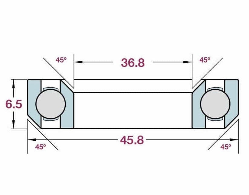Specialized Roubaix/Ruby/Diverge Futureshock 45.8mm Boven balhoofd lager