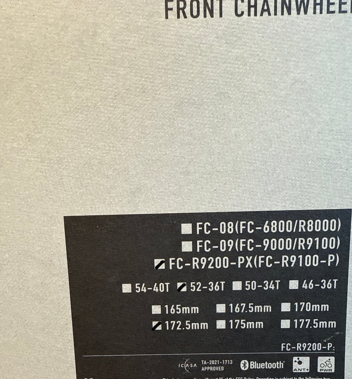 Shimano Dura Ace FC-R9200-P 12sp Crankstel 52/36 172,5