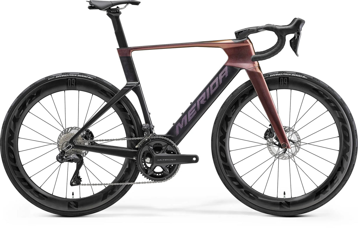 Merida Reacto 8000 Rennrad Carbon Ultegra (Glänzend Schwarz/Regenbogen Lila)